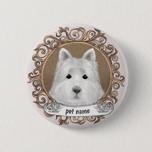Westie Dog Button