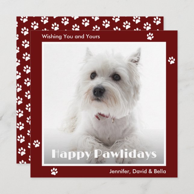 Westie Dog Foto Weihnachtskarten Feiertagskarte (Vorne/Hinten)