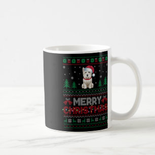 Westie Dog liebt Weihnachtsmannmütze Weihnachtsbau Kaffeetasse