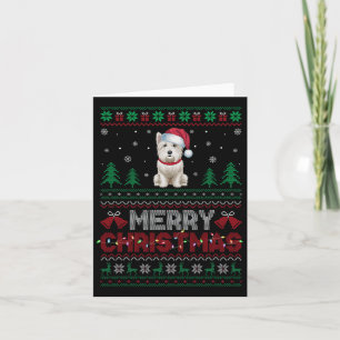 Westie Dog liebt Weihnachtsmannmütze Weihnachtsbau Karte