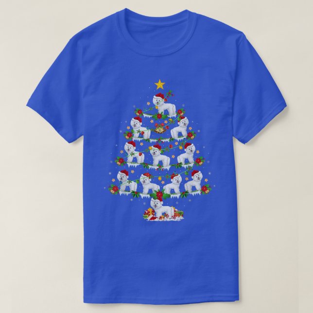Westie Dog Lover Xmas Lights Westie Weihnachtsbaum T-Shirt (Design vorne)