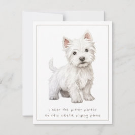 Westie Dog New Puppy Gratulations Card