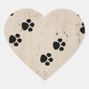 Westie Dog Paw Prints Herz-Aufkleber