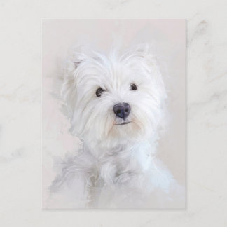 Westie Dog Portrait Postkarte