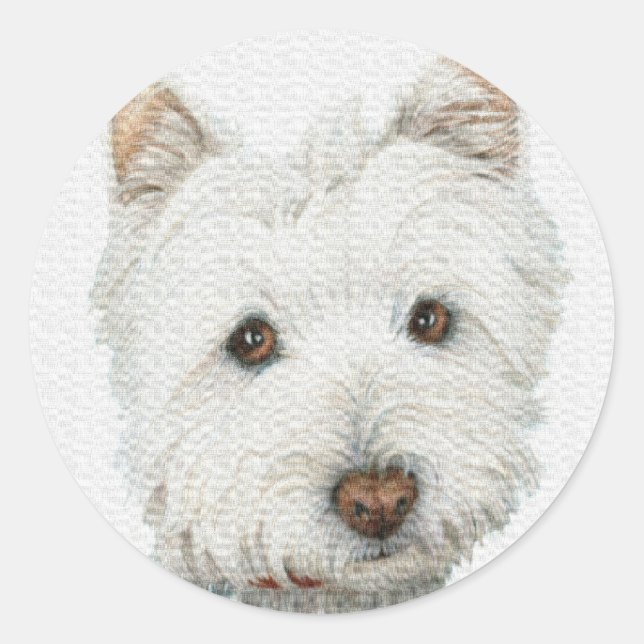 Westie Dog Runder Aufkleber (Vorderseite)