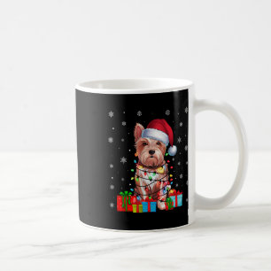 Westie Dog Ugly Xmas Lights Weihnachtsmannmütze We Kaffeetasse