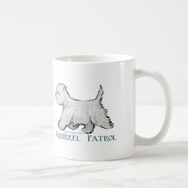 Westie Eichhörnchen-Patrouille Kaffeetasse (Rechts)