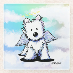 Westie Engel Glasuntersetzer