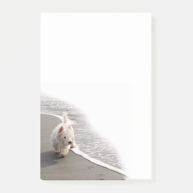 Westie-Foto-Nachhinweise für Beachcoming Post-it Klebezettel (Vorderseite)