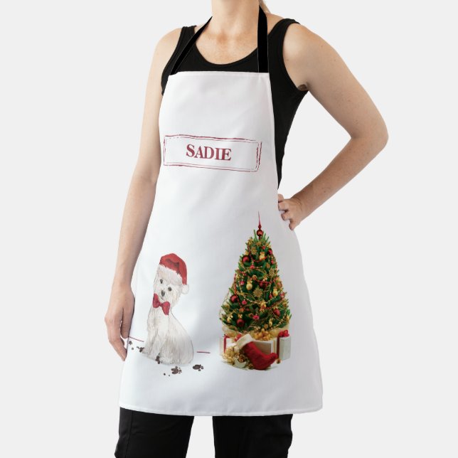 Westie Funny Christmas Dog mit Baum Schürze (InSitu)