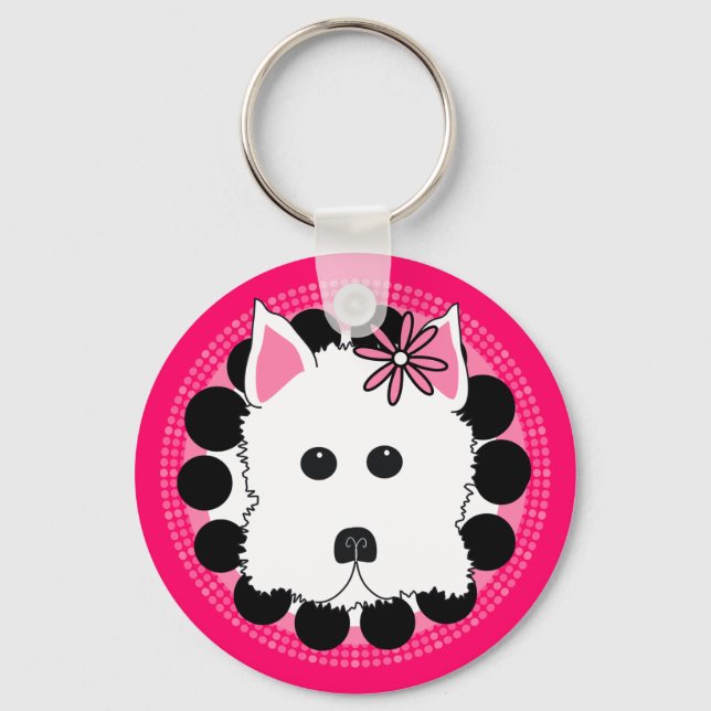 Westie Girl Schlüsselanhänger (Vorderseite)