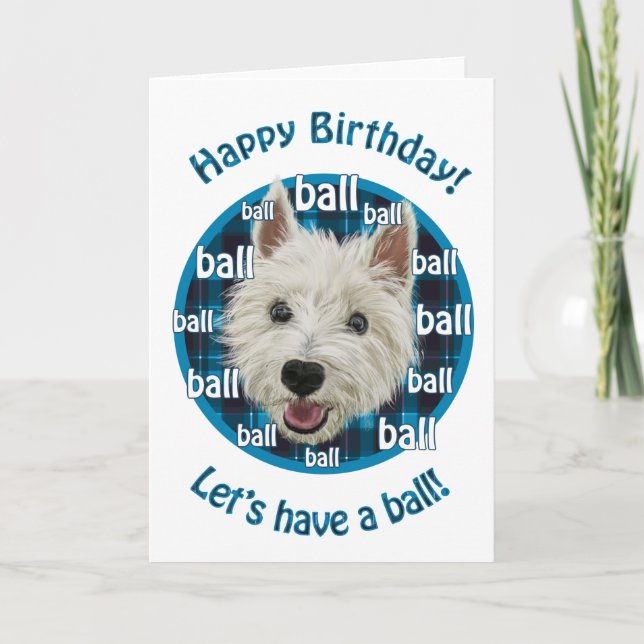 Westie, glücklich zum Geburtstag! Karte (Vorderseite)