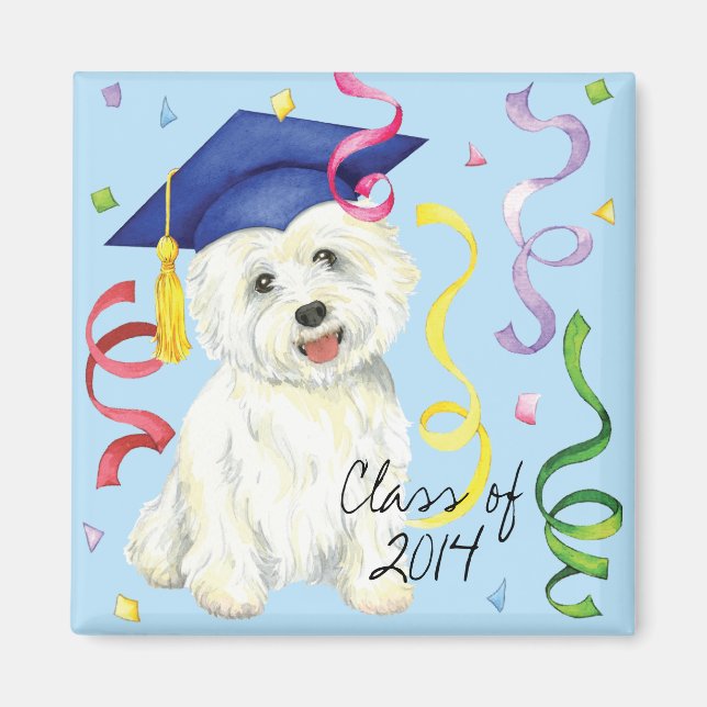 Westie Graduate Magnet (Vorne)
