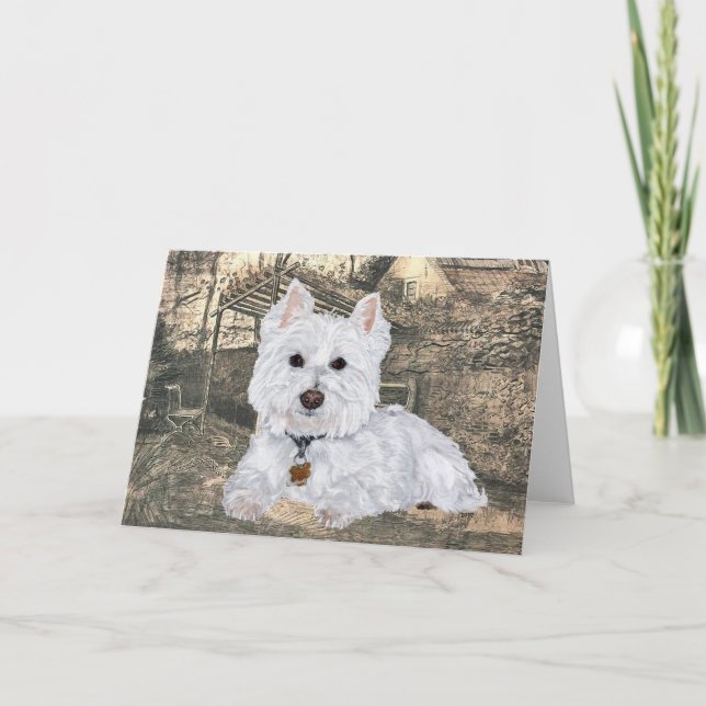 Westie Grußkarte Karte (Vorderseite)