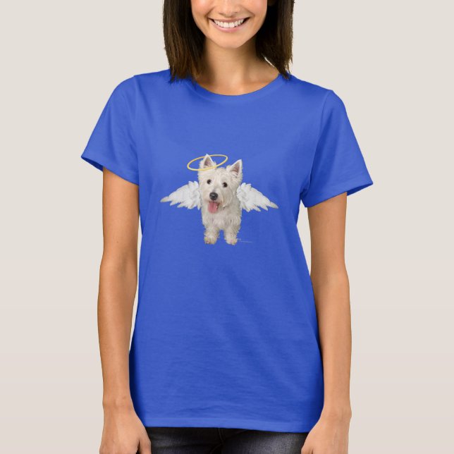 Westie Guardian Angel T-Shirt (Vorderseite)