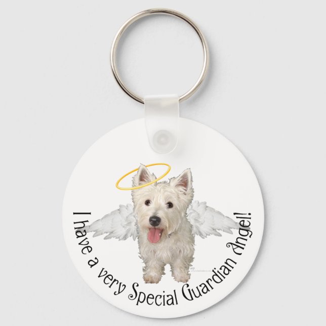 Westie Guardian Angels Schlüsselanhänger (Vorderseite)