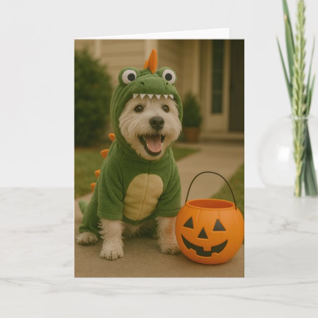 Westie Halloween Karte (Vorderseite)