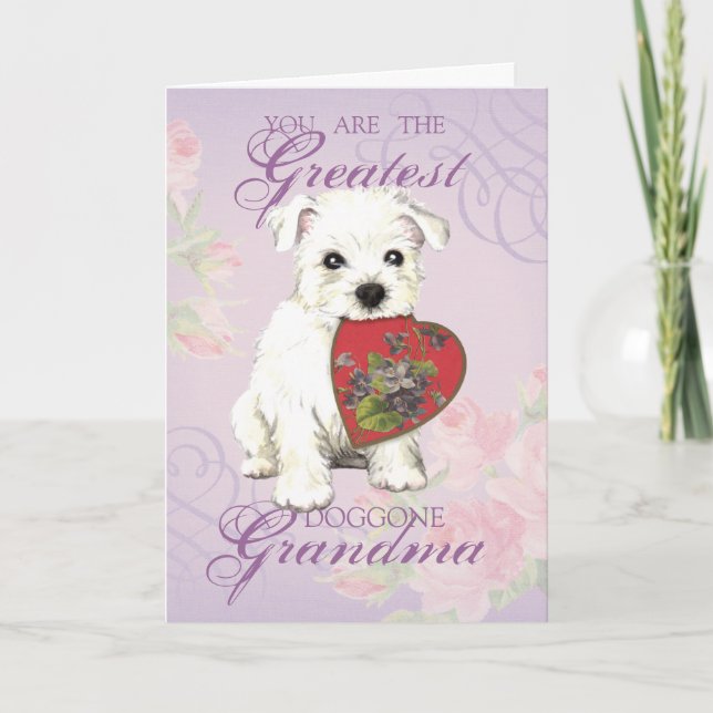 Westie Heart Grandma Karte (Vorderseite)