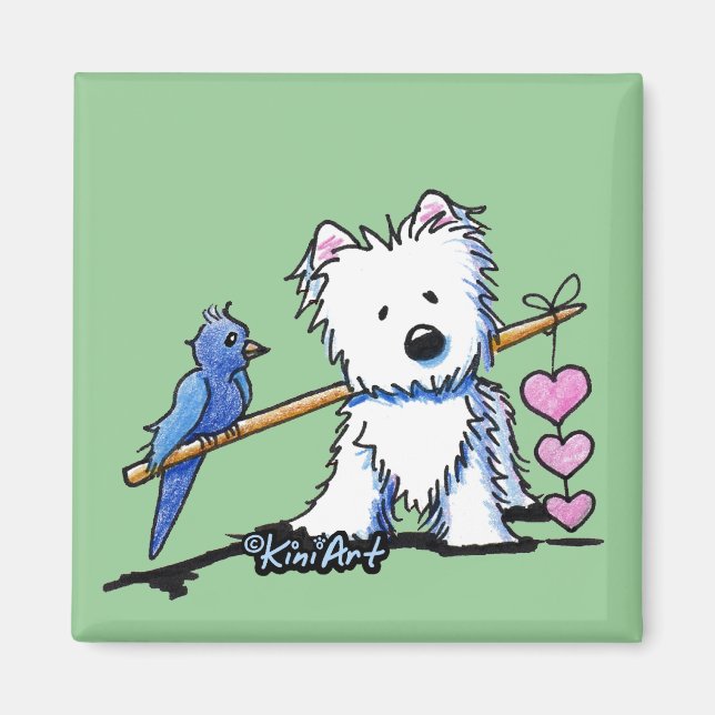 Westie Heartstrings Magnet (Vorne)