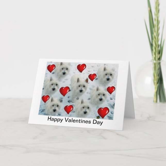 Westie Herz-Valentinstag-Karte Feiertagskarte (Vorderseite)