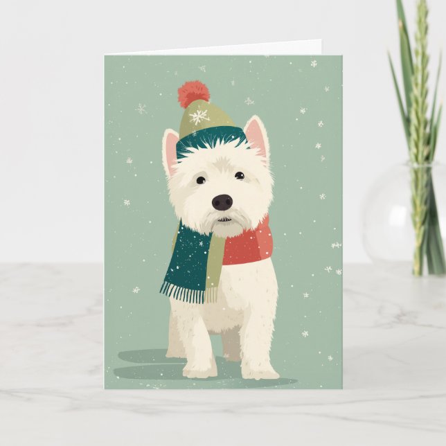 Westie Holiday Greeting Karte (Vorderseite)