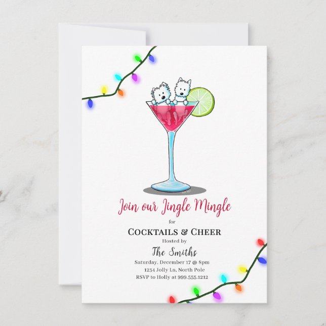 Westie Holiday Party Invitations  (Vorderseite)