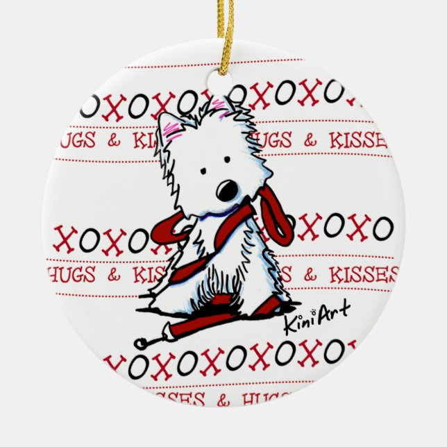 Westie Hugs & Kisses Ornament (Vorne)