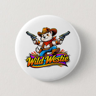 Westie-Hund-Cowboy (Original-Design) Button