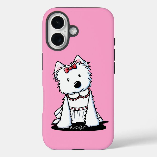 Westie Hund in Dress iPhone Case (Rückseite)