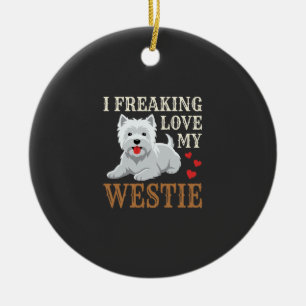 Westie Hund Liebe Typografie Keramik Ornament