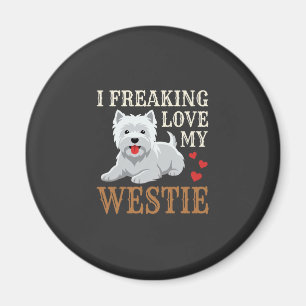 Westie Hund Liebe Typografie Magnet