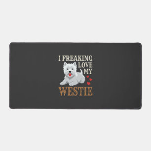 Westie Hund Liebe Typografie Schreibtischunterlage