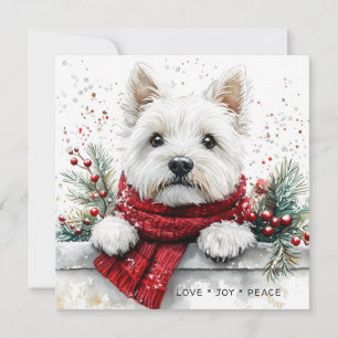 Westie-Hund süße festliche Weihnachtskarte