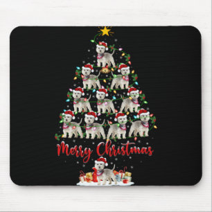 Westie-Hund Weihnachtsbeleuchtung Santa Westie Wei Mousepad