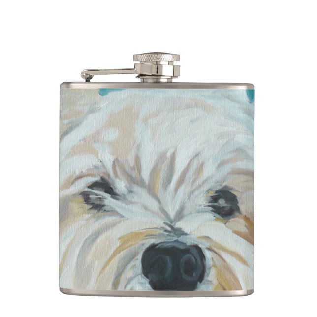 Westie Hundeflasche Flachmann (Vorderseite)