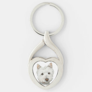 Westie Hundekunst-verdrehtes Metallschlüsselkette Schlüsselanhänger