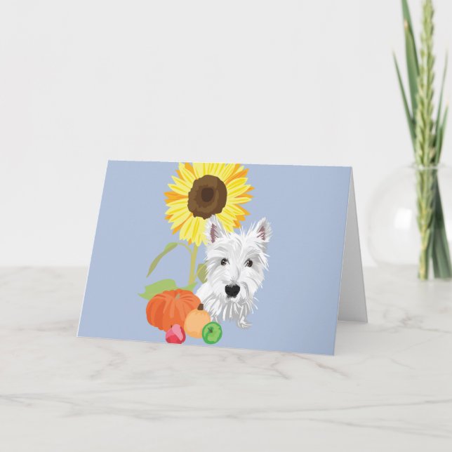 Westie im Herbst Karte (Vorderseite)