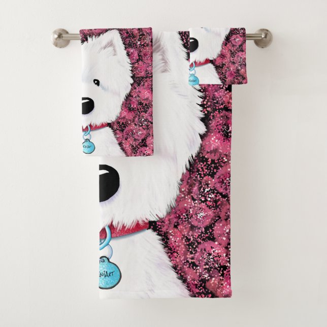 Westie Impressions Floral Badhandtuch Set (Insitu)