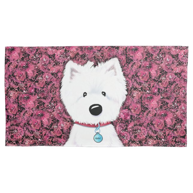 Westie Impressions Floral Kissenbezug (Vorderseite)