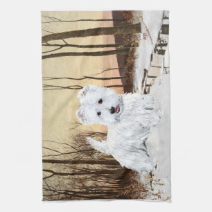 Westie in der Dämmerung Handtuch