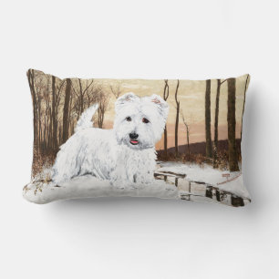 Westie in der Dämmerung Lendenkissen