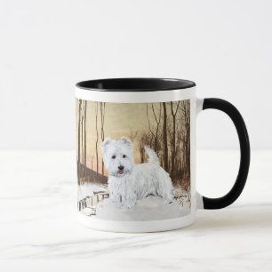 Westie in der Dämmerung Tasse