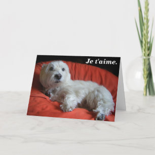 Westie Je t'aime Valentine's Day Grußkarte Feiertagskarte