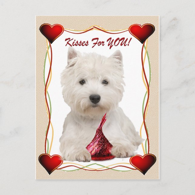 Westie Kisses For You Friendship cards Postkarte (Vorderseite)