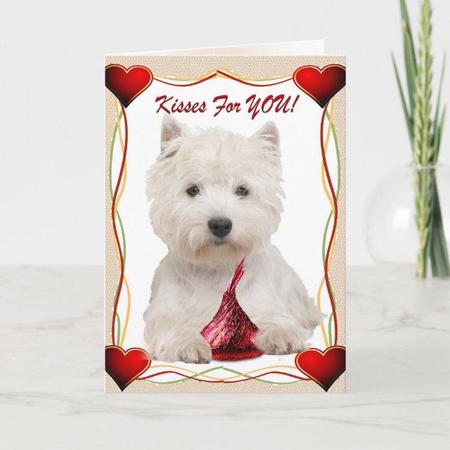 Westie Kisses für Sie Karte (Vorderseite)