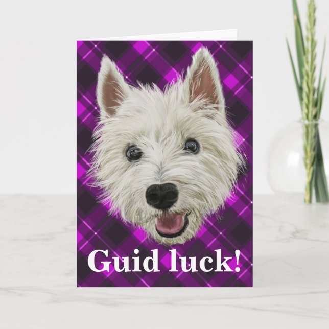 Westie Klugheit! Guid Glück! Dankeskarte (Vorderseite)