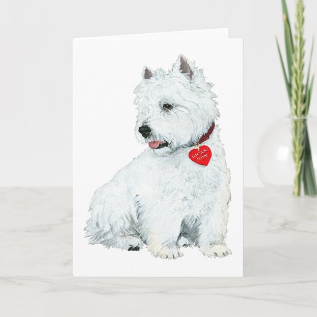 Westie Liebe Feiertagskarte (Vorderseite)