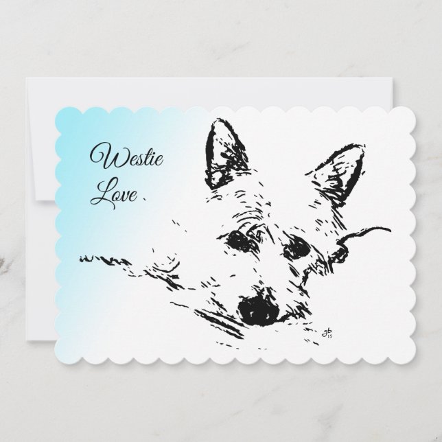 Westie Liebe, Westhochland-Terrier Feiertagskarte (Vorderseite)