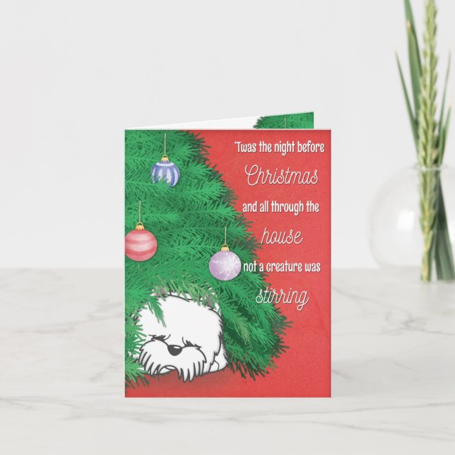 Westie liebt Weihnachtskarte Karte (Vorderseite)