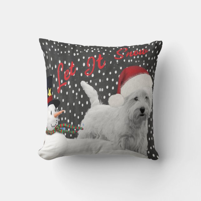 Westie ließ es schneien Kissen (Vorderseite)